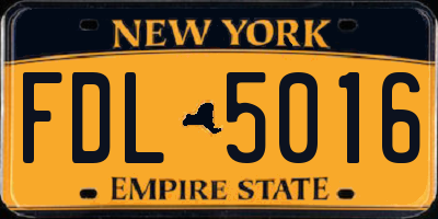 NY license plate FDL5016