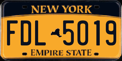 NY license plate FDL5019