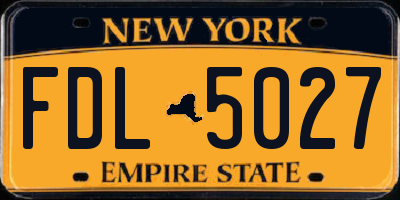 NY license plate FDL5027