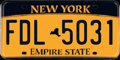 NY license plate FDL5031