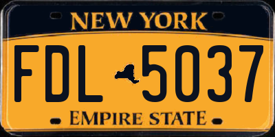 NY license plate FDL5037