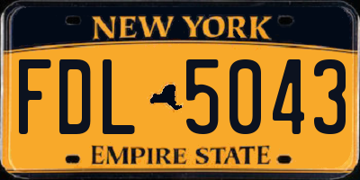 NY license plate FDL5043