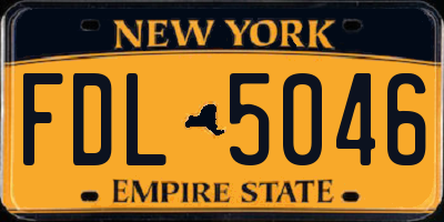 NY license plate FDL5046