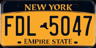 NY license plate FDL5047
