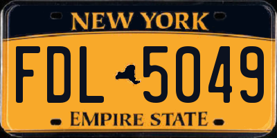 NY license plate FDL5049