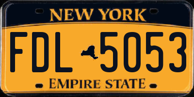 NY license plate FDL5053