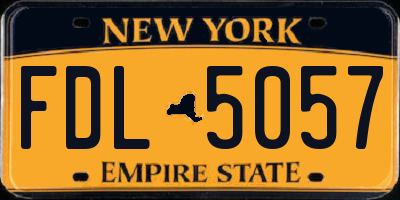 NY license plate FDL5057