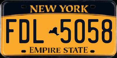 NY license plate FDL5058