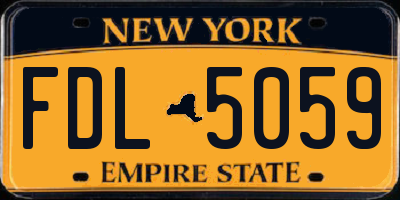 NY license plate FDL5059