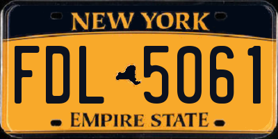 NY license plate FDL5061