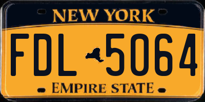 NY license plate FDL5064