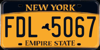 NY license plate FDL5067