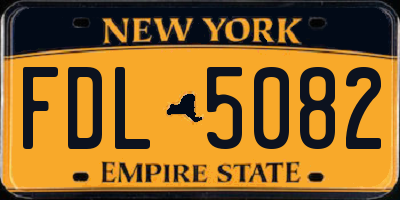 NY license plate FDL5082