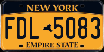NY license plate FDL5083
