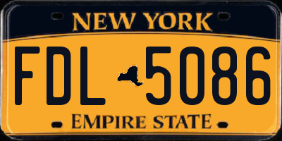 NY license plate FDL5086