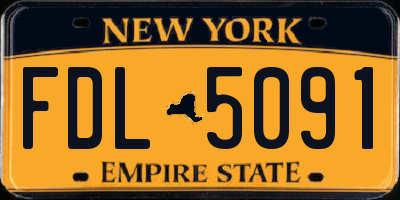 NY license plate FDL5091
