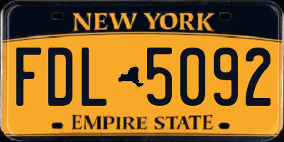 NY license plate FDL5092