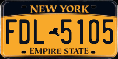 NY license plate FDL5105