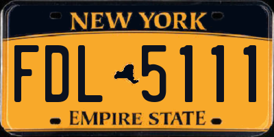 NY license plate FDL5111