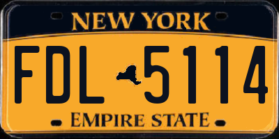 NY license plate FDL5114