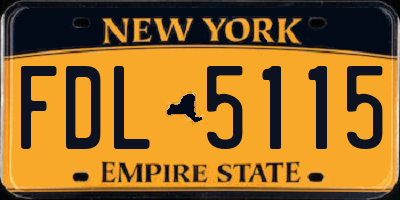 NY license plate FDL5115
