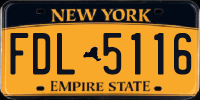NY license plate FDL5116