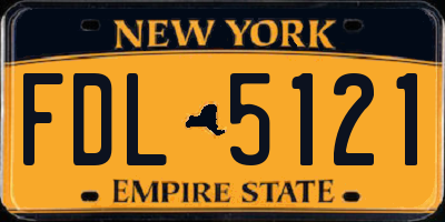 NY license plate FDL5121