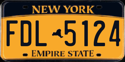 NY license plate FDL5124