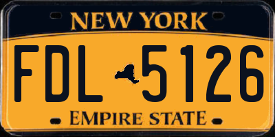 NY license plate FDL5126