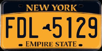 NY license plate FDL5129