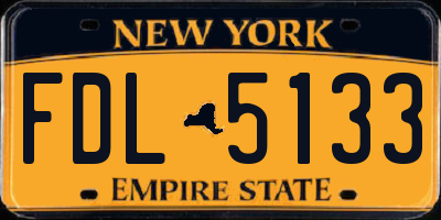 NY license plate FDL5133