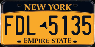NY license plate FDL5135