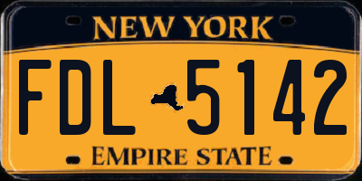 NY license plate FDL5142