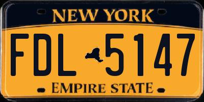 NY license plate FDL5147