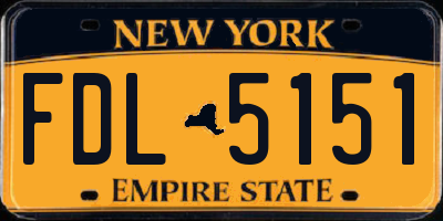 NY license plate FDL5151