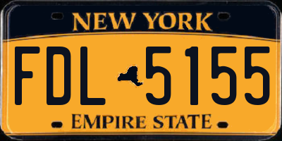 NY license plate FDL5155