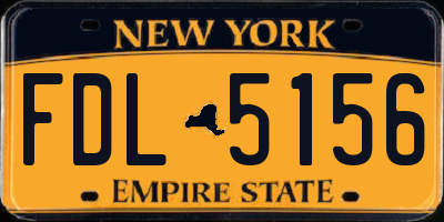 NY license plate FDL5156