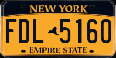 NY license plate FDL5160