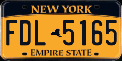 NY license plate FDL5165