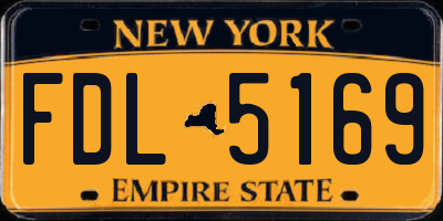 NY license plate FDL5169