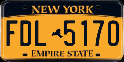 NY license plate FDL5170