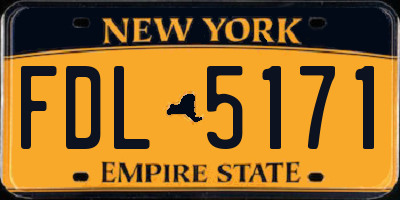 NY license plate FDL5171