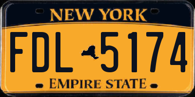 NY license plate FDL5174