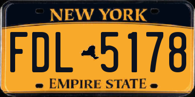 NY license plate FDL5178
