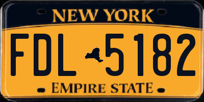 NY license plate FDL5182