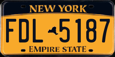 NY license plate FDL5187