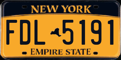 NY license plate FDL5191