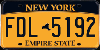 NY license plate FDL5192