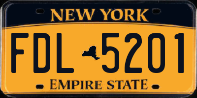 NY license plate FDL5201