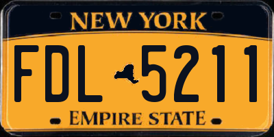 NY license plate FDL5211